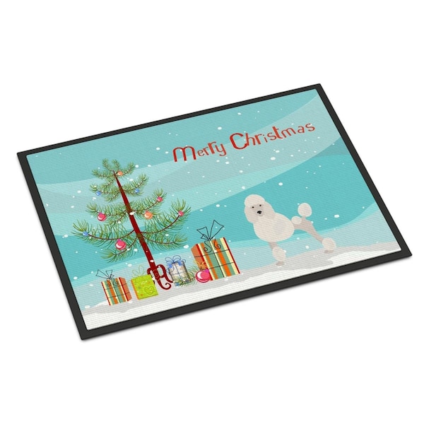 Carolines Treasures 24 x 36 in. Miniature Poodle Christmas Tree Indoor or Outdoor Mat CK3478JMAT - main